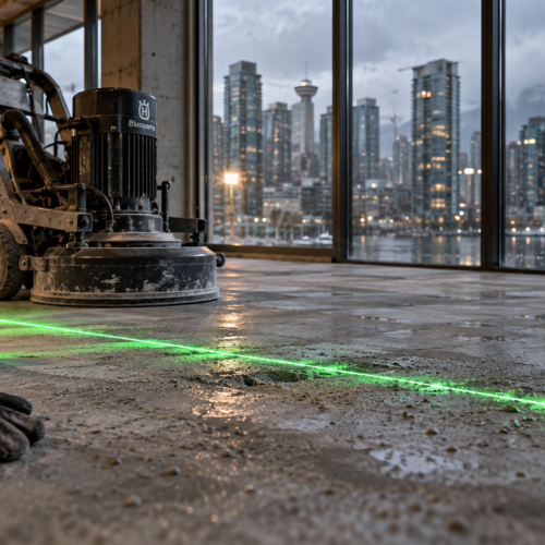 Rainy Skyline Renovation with Laser Level